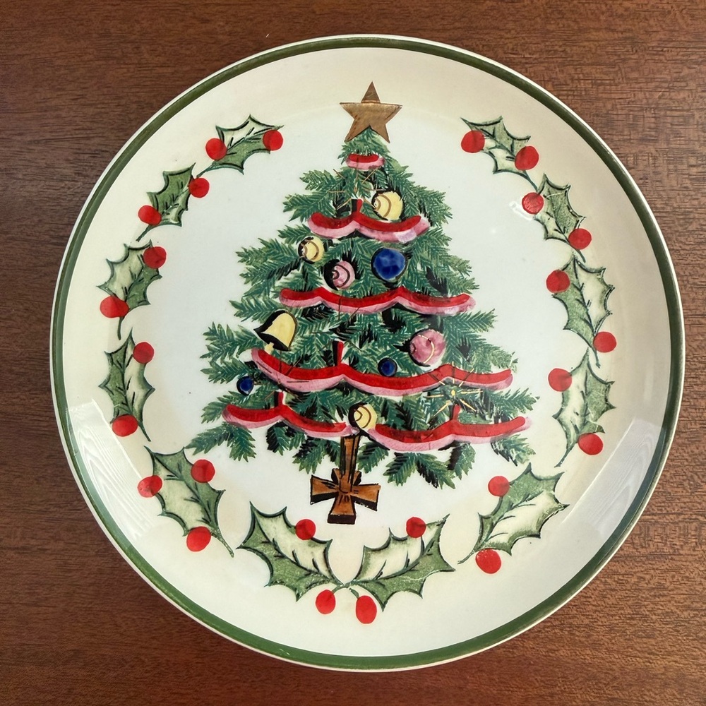 Geo Z. Lefton 1956 Vintage Christmas Tree Decorative Plate